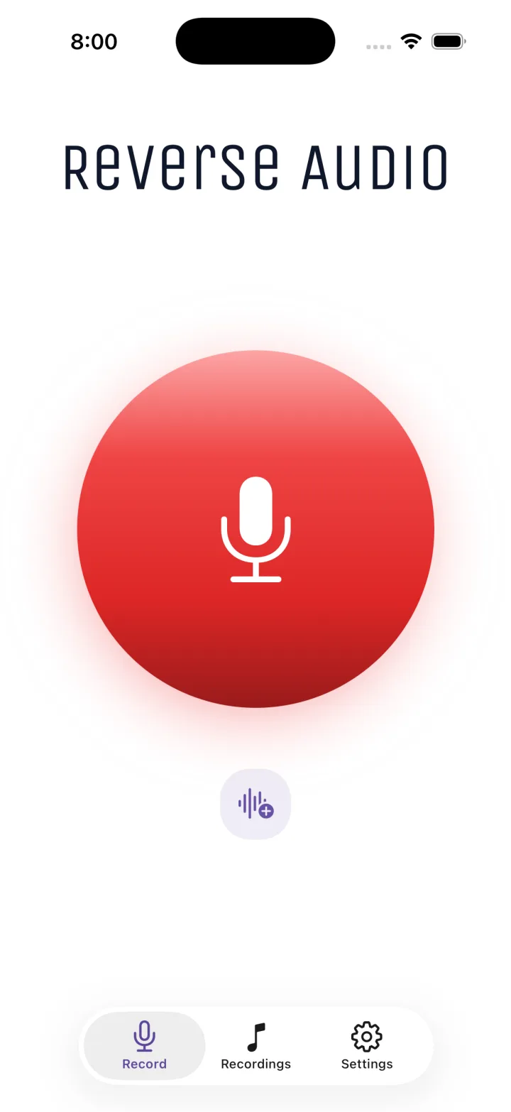 Reverse Audio record screen